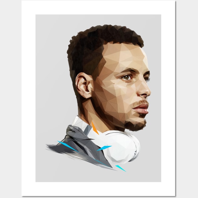 Stephen Curry low poly Wall Art by pxl_g